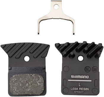 Shimano L03A Resin Disc Brake Pads - Resin, Aluminum Backed, Finned, Fits 105 BR-R7070, BR-RS405, BR-R9170, and BR-R8070