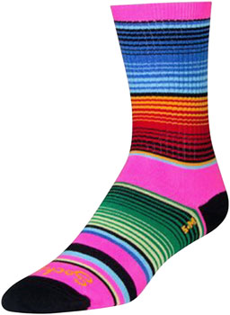 SockGuy Crew Siesta Socks - 6 inch, Pink/Multi-Color, Large/X-Large QBP