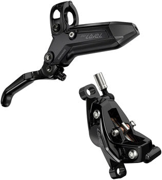 SRAM Level Silver Stealth Disc Brake and Lever - Front, 4-Piston, Black QBP