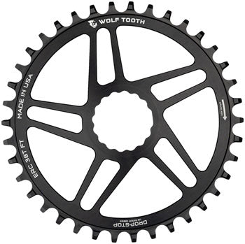 Wolf Tooth Direct Mount Chainring - 40t, RaceFace/Easton CINCH Direct Mount, Drop-Stop, 10/11/12-Speed Eagle and Flattop Compatible, Black