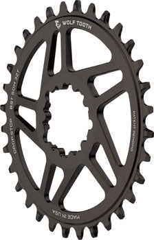 Wolf Tooth Direct Mount Chainring - 32t, SRAM Direct Mount, Drop-Stop, For SRAM 3-Bolt Boost Cranks, 3mm Offset, Black wolf tooth