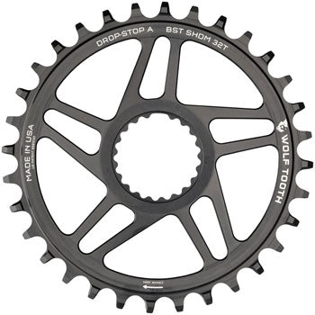 Wolf Tooth Direct Mount Chainring - 34t, Shimano Direct Mount, Drop Stop A, Boost, 3mm Offset, Black QBP