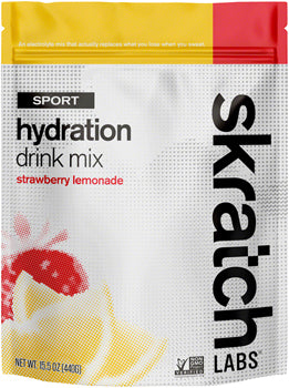 Skratch Labs Sport Hydration Drink Mix - Strawberry Lemonade, 20 -Serving Resealable Pouch JBI
