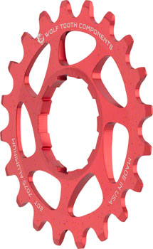 Wolf Tooth Single Speed Aluminum Cog: 20T, Compatible with 3/32" Chains, Red QBP
