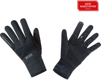 GORE M WINDSTOPPER® Thermo Gloves - Black, Full Finger