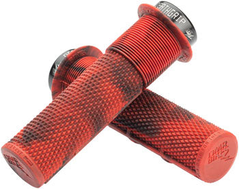 DMR Brendog DeathGrip Grips - Thick, Soft, Flanged, Lock-On, Marble Red