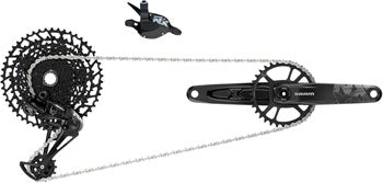 SRAM NX Eagle Groupset: 175mm 32 Tooth DUB Crank, Rear Derailleur, 11-50 12-Speed Cassette, Trigger Shifter, and Chain QBP
