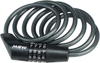 MSW CLK-108 Combination Cable Lock, 8mm x 5', Black JBI