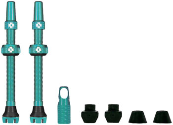 Muc-Off V2 Tubeless Valve Kit - Turquoise, 44mm, Pair THE BIKERY AT THE BREWERY